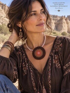 KASHA-KATUWE TENT ROCKS – Handmade Reversible Crochet Necklace